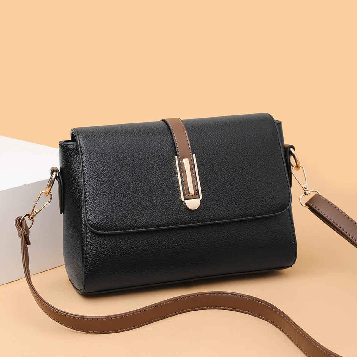 Small Square Bag for Women 2026 New Fashion Soft Leather Women's Shoulder Crossbody Bag Pure Color High-Quality Texture Middle-Aged Mom Bag