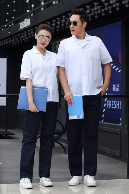 Work Clothes White Coat Doctor's Clothes Pharmacy Beauty Salon Food Factory Tooling Experimental Clothes Chef Long Sleeve White Coat