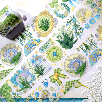 New pet Journal tape flower special material autumn letter simple full roll material shell optical flow hemp Journal tape