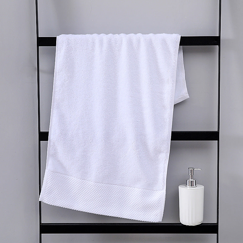 Hotel towel bath towel extra large absorbent pure cotton beauty salon hotel hot spring bed & breakfast white towel bath towel can add Logo