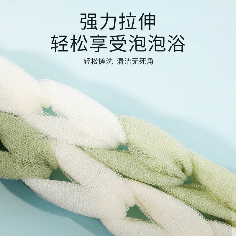 Long Bath Sponge Scrubber, Bubble Bath Ball, Comfortable Bathing Flower Ball, Exfoliating and Skin-Softening