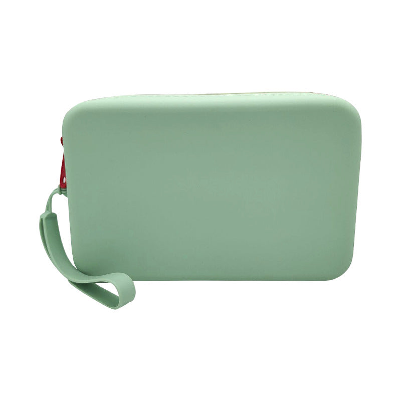 Customizable Silicone Cosmetic Bag Rectangular Travel Portable Silicone Storage Bag Waterproof Toiletry Bag Small Storage Bag