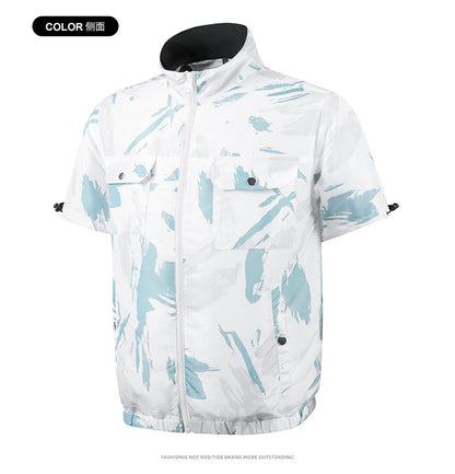 Cross-border Direct Supply Summer Cooling and Heat Prevention Air-conditioning Clothing Clothes with Fan Short-sleeved Vest Outdoor Sunscreen Work Wear