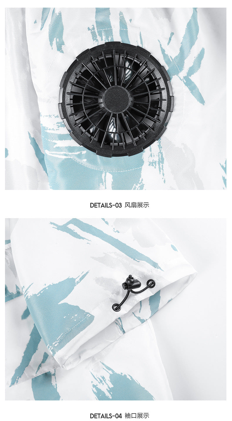 Cross-border Direct Supply Summer Cooling and Heat Prevention Air-conditioning Clothing Clothes with Fan Short-sleeved Vest Outdoor Sunscreen Work Wear