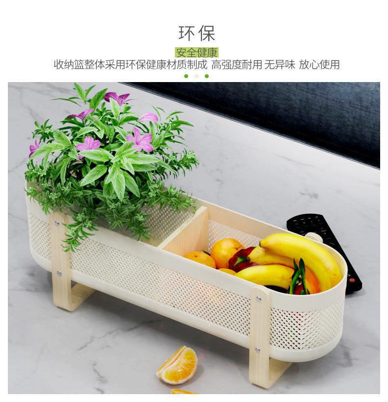 Household Desktop with Partition Room Basket Bathroom Cosmetics Large Capacity Storage Basket Creative and Practical Storage Rack