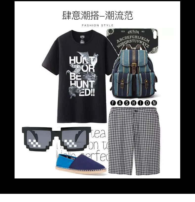 Internet Celebrity Mosaic Party Glasses Male Funny Artifact Student Performance Black Sunglasses Female Personalized Pixel Sunglasses