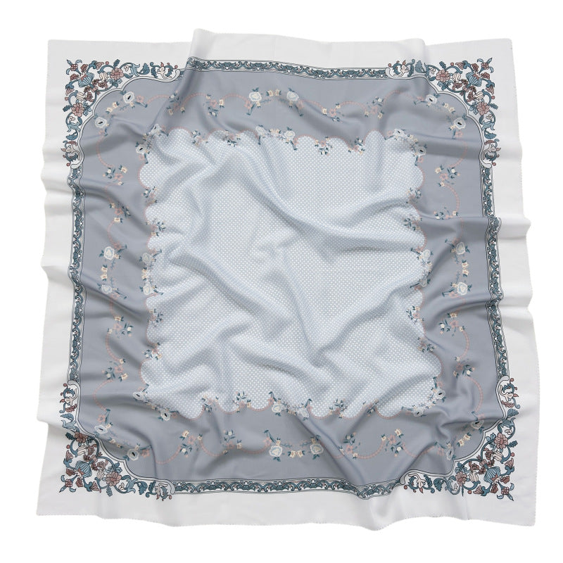 Cross-Border New Product Voile Print 110 Square Scarf Classic Lace Scarf Turban Malaysian Shawl