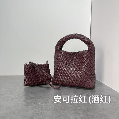 PU handmade woven bag summer high-end niche design women's bag handbag shoulder bag vegetable basket Ins bag