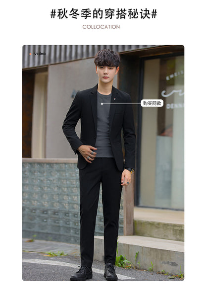 A 1.45kg Piece Set of Spring & Fall Casual Small Suit Jacket Men's Korean Style Slim Gray Formal Full Suit Suit