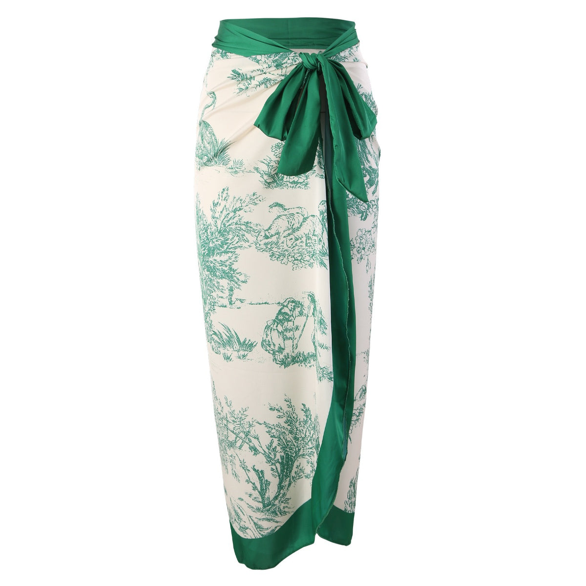 2025 European and American New Style One-Piece Swimsuit for Women, Slim-Fitting, Retro Tie-Up, Sun-Protective Long Skirt Two-Piece Set, Hard-Packed Swimsuit