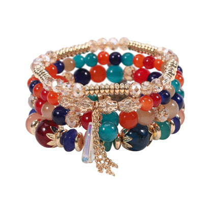 European and American Cross-Border Hot-Selling New Bohemian Bracelets Creative Tassel Multi-Layer Beaded Bracelets Fashion Jewelry