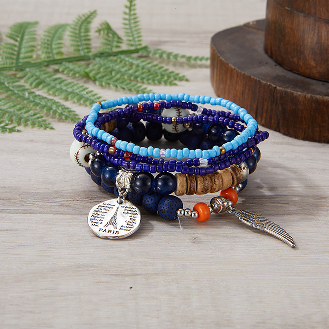 European and American Cross-Border Hot-Selling New Bohemian Bracelets Creative Tassel Multi-Layer Beaded Bracelets Fashion Jewelry