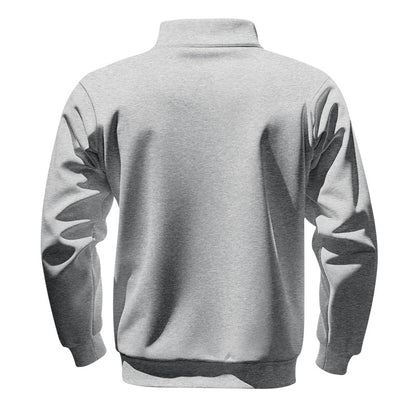 Cross-Border American Style Autumn and Winter Heavyweight Fleece Long-Sleeve Men's Sweatshirt with Half-Zip, Loose Fit, Stand Collar, Pullover Men's Sweatshirt