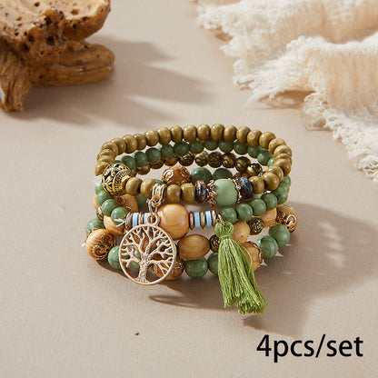 European and American Cross-Border Hot-Selling New Bohemian Bracelets Creative Tassel Multi-Layer Beaded Bracelets Fashion Jewelry