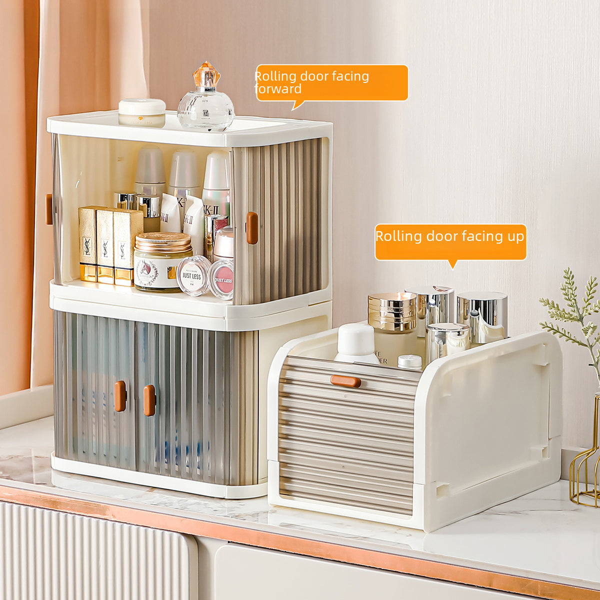 Yeya Simple and Creative Desktop Organizing Cosmetics Storage Box Living Room Entrance Desk Can Be Stacked with Makeup Storage