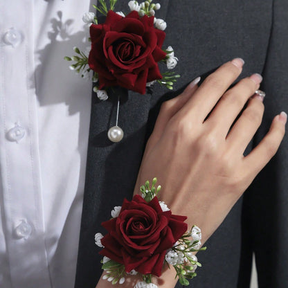 Amazon cross-border new rose wrist flower corsage bridesmaid sister group decorative flower forest wrist flower manufacturers