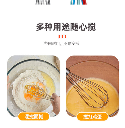 Factory spot supply manual egg beater stainless steel silicone egg beater hand mixer silicone egg beater
