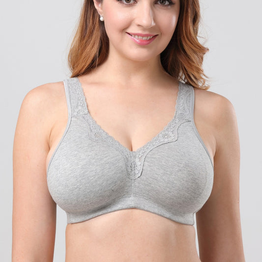 150kg Breathable Full-Cup Lace Trim Comfortable Plus-Size Bra for Large Busts, Makes Bust Look Smaller, Cross-Border European and American Lingerie, g Cup