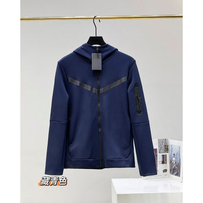 2024 Spring and Autumn Casual Sports Cotton Air Layer Hooded Zipper Cardigan Men's Jacket 490 Coat