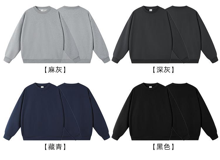 New Style Couple's Loose-Fitting Round-Neck Hooded Sweatshirt, Long-Sleeved Sweatshirt, Heavyweight Pure Cotton 400g Hoodie with Printed Logo
