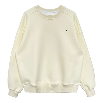 Luxi Simple Profile Loose BF Solid Color Lazy Pullover Sweatshirt Women's ins Letter Embroidered Long-sleeved Top 2267