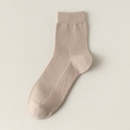 Zhuji socks men's mid-tube socks summer ultra-thin deodorant summer business spring and summer mesh stockings breathable sweat absorption