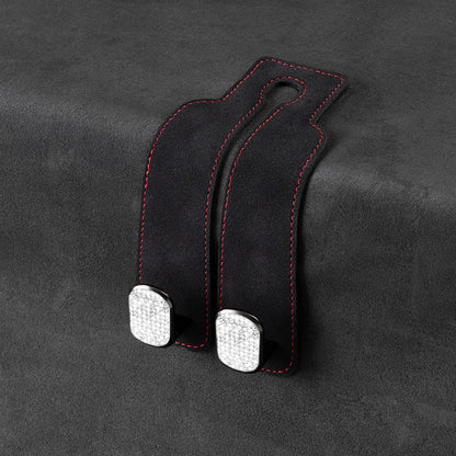 Car rear seat storage small hook turned leather zinc alloy ABS car double hook