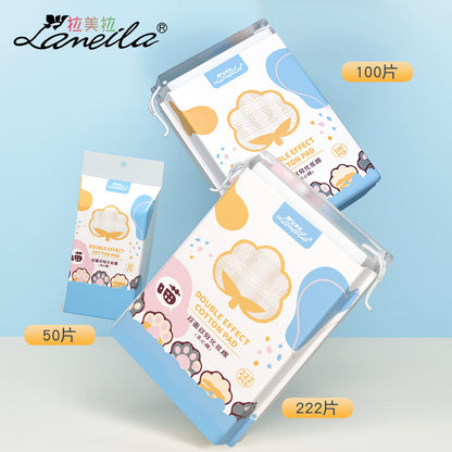 Lmltop New 222-Piece Sandwich Makeup Remover Cotton Cartoon Cat Claw Double-Sided Thickeneded Makeup Cotton Stretch Cotton Wet Compress Cotton