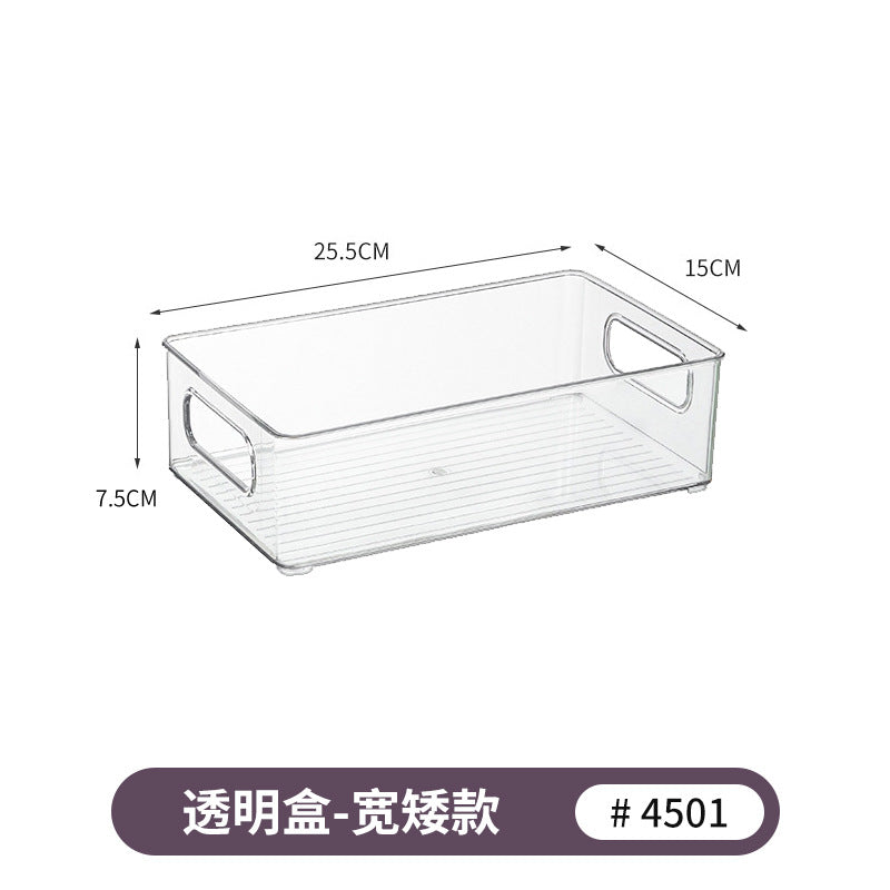 Transparent Storage Box Desktop Kitchen Cabinet Drawer Refrigerator Storage Box Acrylic Snacks Portable Storage Basket