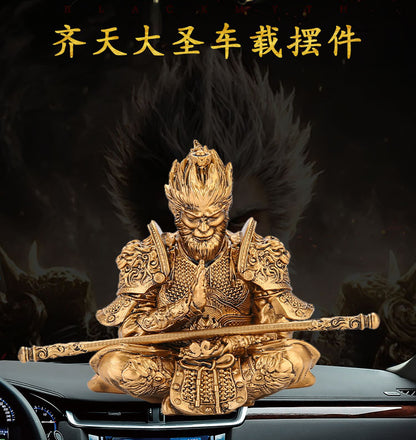Black God Monkey King Monkey King Car Victory Car Ornaments Accessories Central Console Decoration Men's Car Handwork
