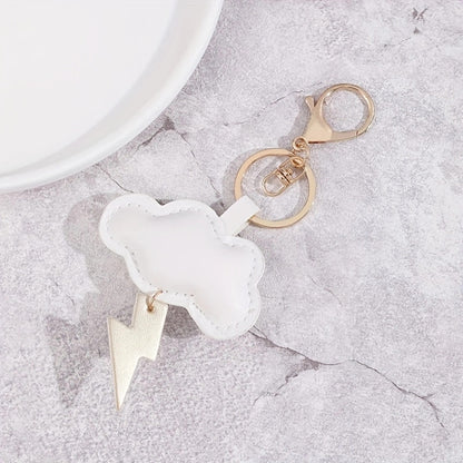 Ins Wind Cloud Lightning Summer Panda Giraffe Fruit Pu Printed Leather Pendant Keychain Bag Hanging