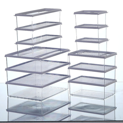 Desktop Storage Box with Lid Flip-Top Rectangular Transparent Acrylic Storage Box Kitchen Cosmetics Sundry Work Station