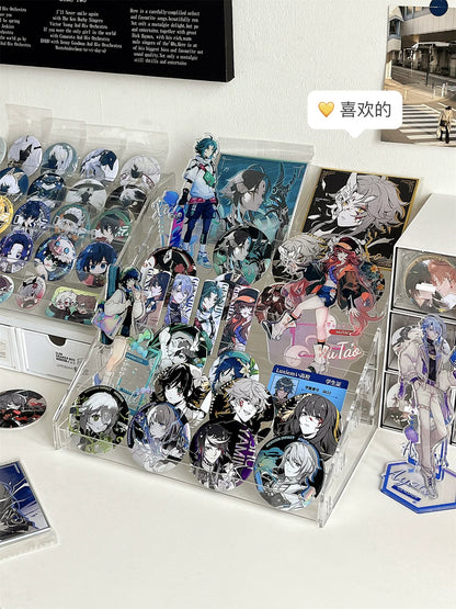 Acrylic Display Stand Transparent Desktop Millet Storage Box Ladder Shelf Peripheral Badge Desktop Storage Rack