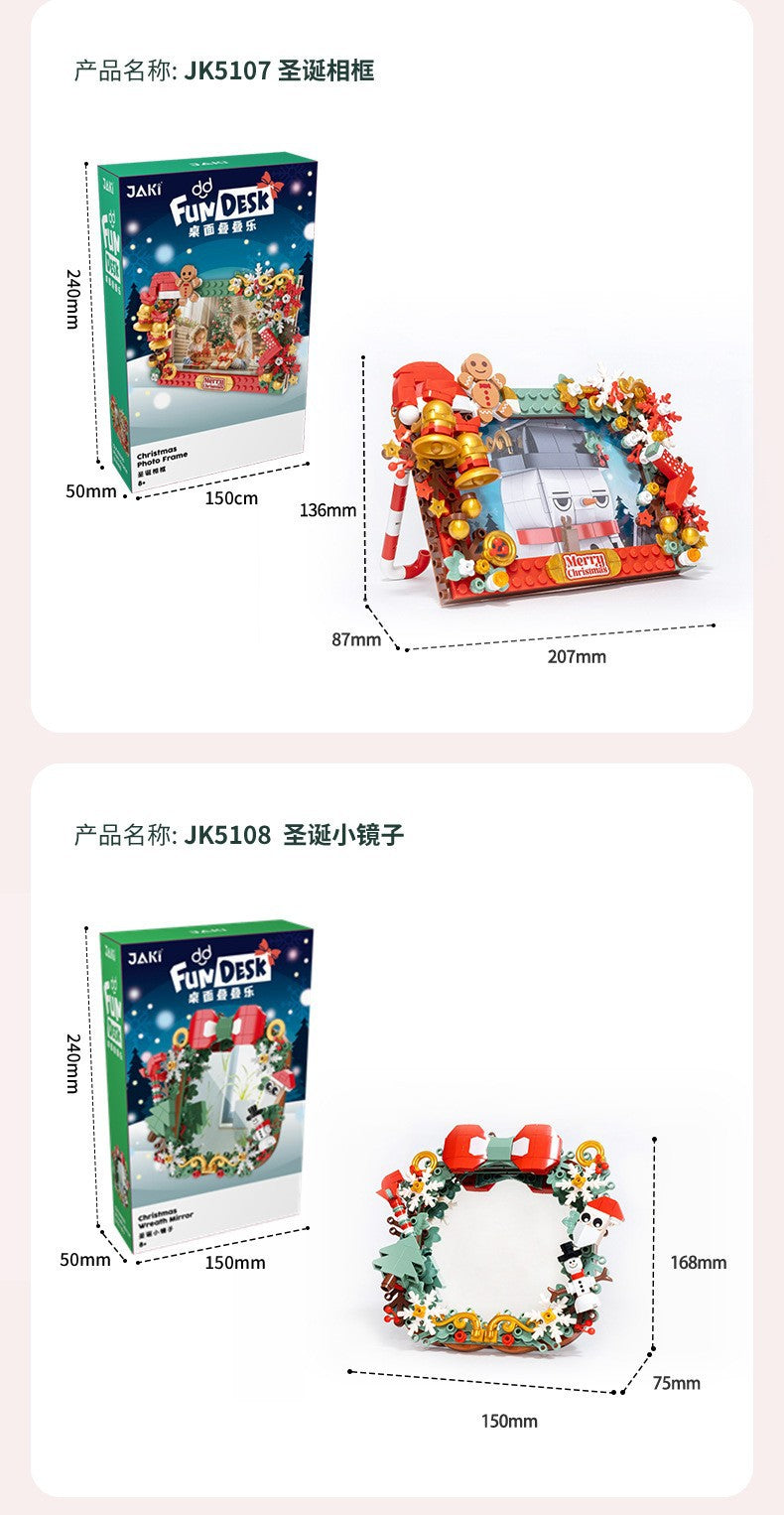 [Free Shipping] Genuine Jiaqi 1302 Colorful Christmas Tree Building Blocks Rotating Music Box Chinese Christmas Building Blocks Gift