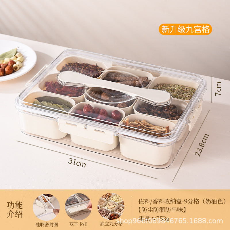 Seasoning Fresh-keeping Plastic Kitchen Sealed Box Spice Storage Box Food Grade Format Transparent Cereal Seasoning