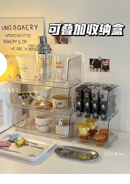 Mug Storage Box Desktop Double-Layer Cup Rack Water Cup Coffee Shelf Cup Tea Cup Storage Rack Transparent Acrylic