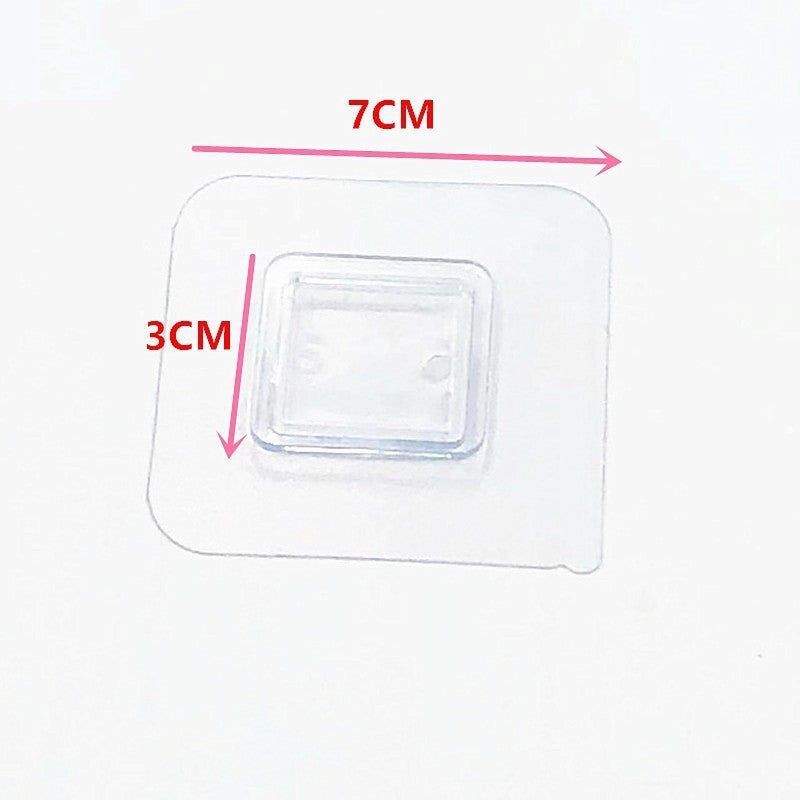 No-Drill Adhesive Storage Rack Patch Wholesale Accessories, Adhesive Hooks, Square Wall-Mounted Plastic Flat Buckle Clips