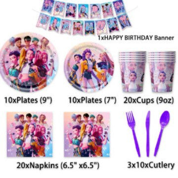 Amazon's New Pop Hunter Witch Group Theme Birthday Party Supplies Set Paper Plate Tissue Tablecloth Decoration