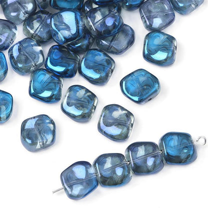 Glass color-plated oblique crystal beads antique diy handmade hairpin necklace material accessories cross-border a generation of hair