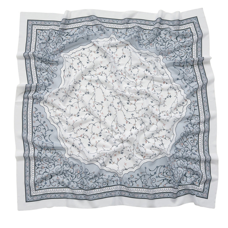 Cross-Border New Product Voile Print 110 Square Scarf Classic Lace Scarf Turban Malaysian Shawl