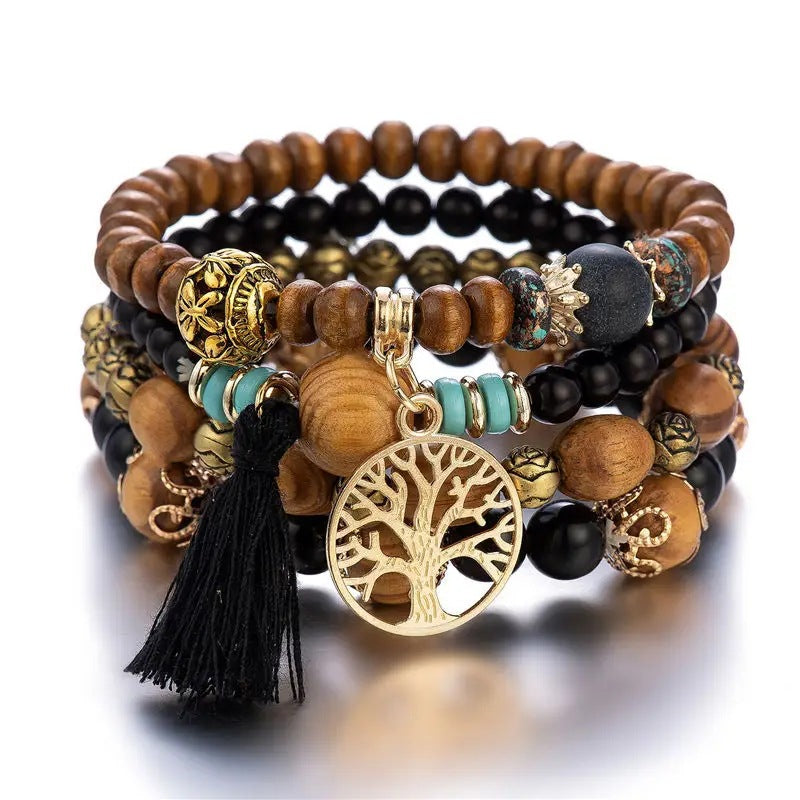 European and American Cross-Border Hot-Selling New Bohemian Bracelets Creative Tassel Multi-Layer Beaded Bracelets Fashion Jewelry