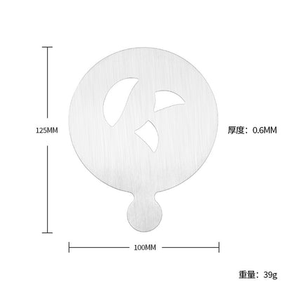 Factory Direct sales Christmas creative stainless steel coffee Garland piece mold portable coffee milk bubble spray flower printing template