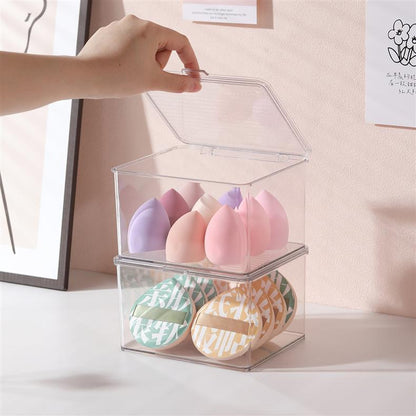 Makeup Cotton Swab Storage Box Makeup Remover Cotton Toothpick Line Acrylic Box Desktop Beauty Egg Cosmetics Storage Box
