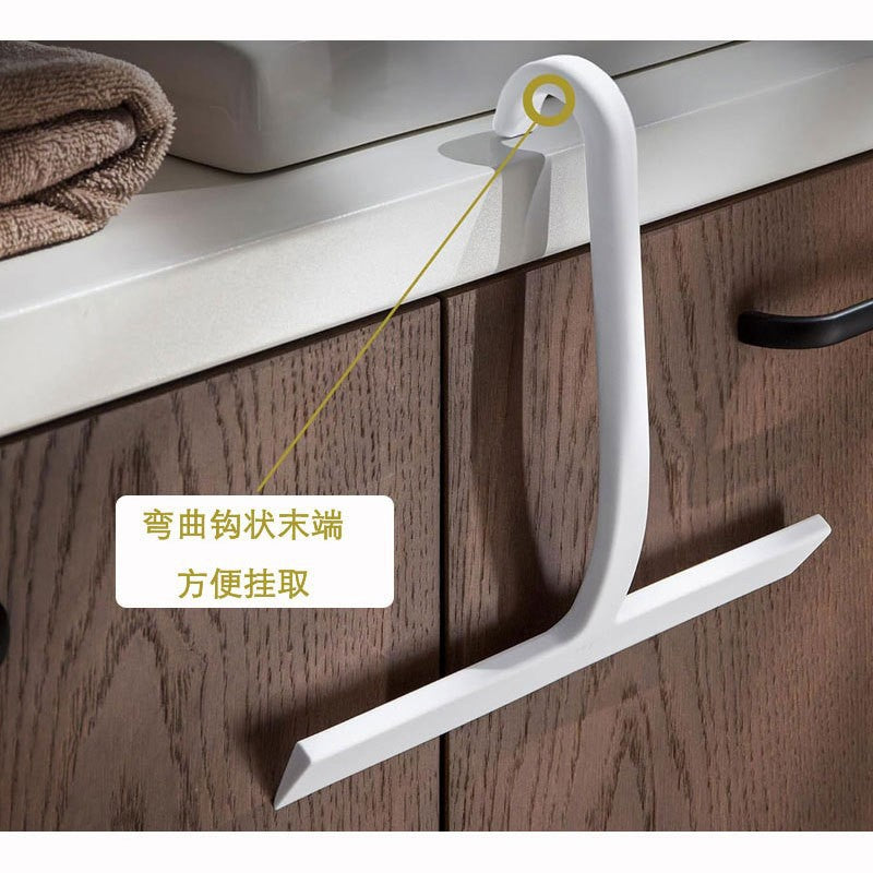 Silicone Glass Wiper with Inverted Hook, Black Silicone Window Cleaning Tool, Two Sizes Available