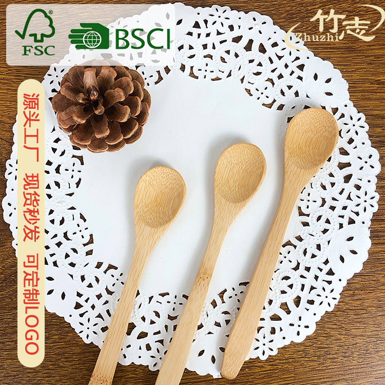 Manufacturer Supplies Food-Grade Bamboo Spoons, Long-Handled Household Spoons, Bamboo Honey and Jam Spoons, Biodegradable and Reusable