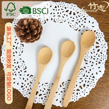 Manufacturer Supplies Food-Grade Bamboo Spoons, Long-Handled Household Spoons, Bamboo Honey and Jam Spoons, Biodegradable and Reusable