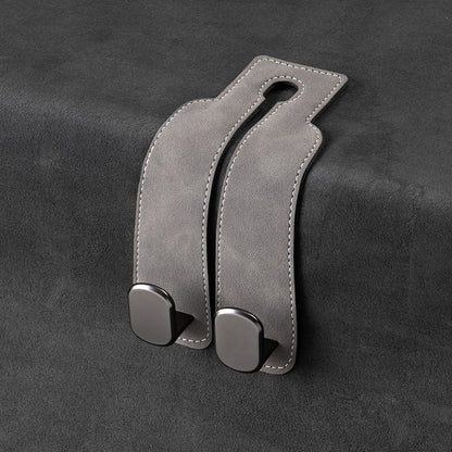 Car rear seat storage small hook turned leather zinc alloy ABS car double hook