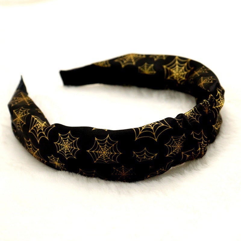 Cross-border wholesale Amazon Halloween pumpkin knotted hairband high cranial top headband hairpin high sense hair cave hair accessories