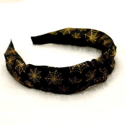 Cross-border wholesale Amazon Halloween pumpkin knotted hairband high cranial top headband hairpin high sense hair cave hair accessories