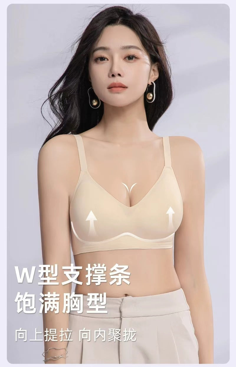 Hand-held fixed cup extended large seamless underwear women's small breast gathered accessory breast anti-sagging soft support bra